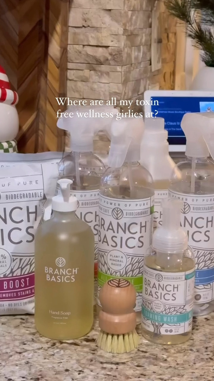 Time to toss the toxins! 🫧🧼🧴

Thank you @branchbasics for calming my mind, body, & home! 🏡☁️

This concentrate replaces dozens of toxic cleaners and does it all! From glass cleaner, to laundry soap, to multi-purpose cleaner, ‘The Concentrate’ is safe, plant & mineral based, fragrance free, biodegradable, non-gmo, and has no harmful preservatives!

I’ve been on a big wellness kick and on the hunt for all toxin free products. From cleaning products, to beauty products, I’ve been swapping out the old with the new. Doing so will improve your homes air quality, reduce your body’s toxic load, improve your immune system, & will dramatically improve your health. So check your labels and start living your best & healthiest life.

How it works:
1. Fill your bottle to the ‘water’ line 
2. Add the concentrate to the ‘soap’ line
3. Gently shake, & start cleaning! 

#branchbasics #wellness #tossthetoxins #healthy #healthyhome #healthyhormones #nontoxic

#LTKHome #LTKGiftGuide #LTKFindsUnder100