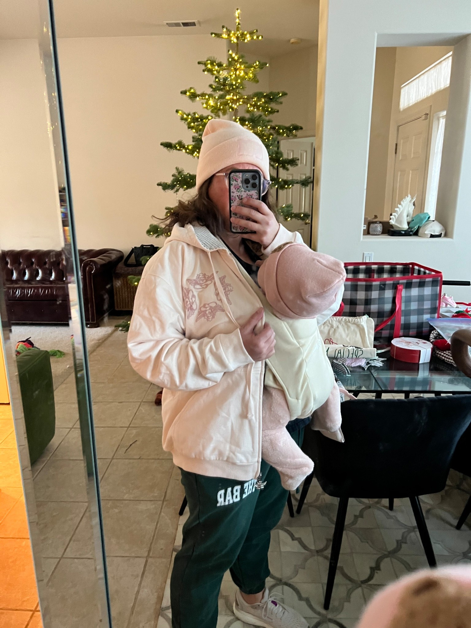 It’s getting colder! This is one of last week’s wetland walk outfit. I’m wearing the Bar sweatpants in size small (I’m wearing mostly size large after having Chloe so I’m surprised I still fit these!). 

My beanie and jacket are from Boys Lie! The pink camo is sold out but the blue one is still available! I’ll link it below! Chloe is wearing a beanie and cold weather onesie from Marshall’s! 

#walk #newmom #jacket #coldweatheroutfit #beanie #weightloss 

#LTKfitnessgoals #LTKmomlife #LTKdayinmylife