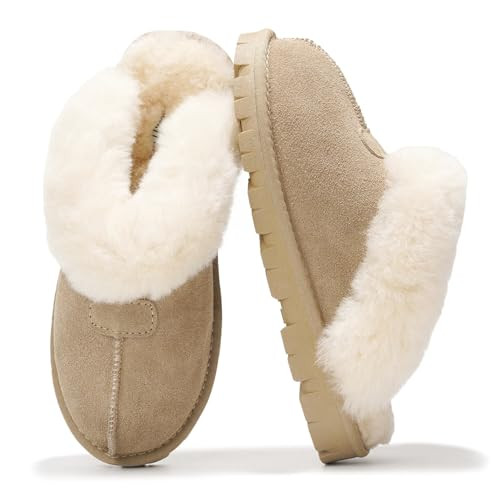 Project Cloud House Slippers for Women - 100% Genuine Leather & Natural Fur lining Fuzzy Slippers... | Amazon (US)