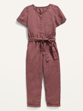Twill Tie-Belt Utility Jumpsuit for Girls | Old Navy (US)