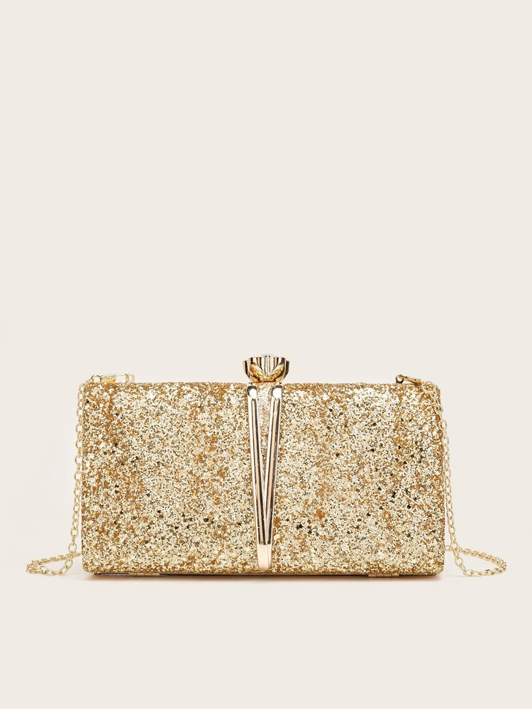 Glitter Chain Evening Bag | SHEIN