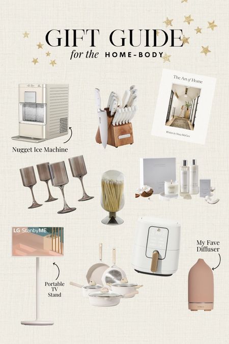 Gift guide for the homebody // home finds, kitchen must haves 

Nugget ice maker, knife set, home decor book, wine glasses, match cache, portable tv stand, pots and pans, non stick, air fryer, Vitruvi essential oil diffuser 

For her, the women in your life, gift ideas, Christmas gifts, holiday gifting 

#LTKCyberWeek #LTKGiftGuide #LTKSeasonal