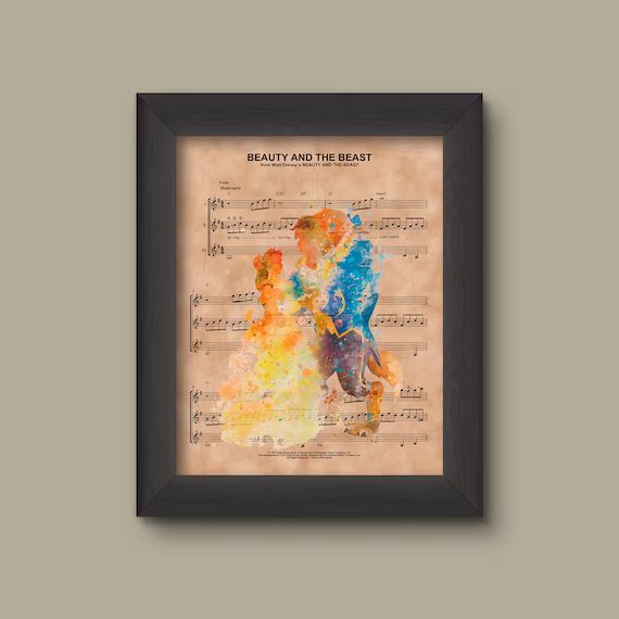 Beauty and the Beast Watercolor Disney Wedding Gift Disney - Etsy | Etsy (US)