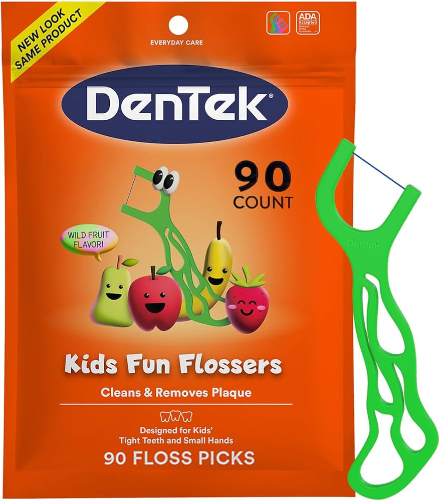 Dentek Floss Picks, Kids Flossers, Wild Fruit Flavor, 90 Count | Amazon (US)