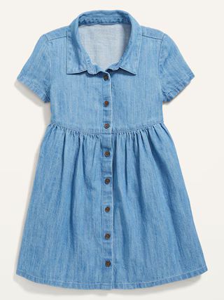 Button-Front Chambray Shirt Dress for Toddler Girls | Old Navy (US)