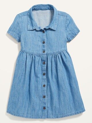 Button-Front Chambray Shirt Dress for Toddler Girls | Old Navy (US)