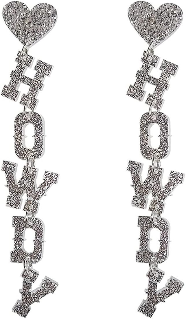 Western Cowboy Cowgirl HOWDY Letters Glitter Drop Dangle Earrings for Women Girls Acrylic Glitter... | Amazon (US)
