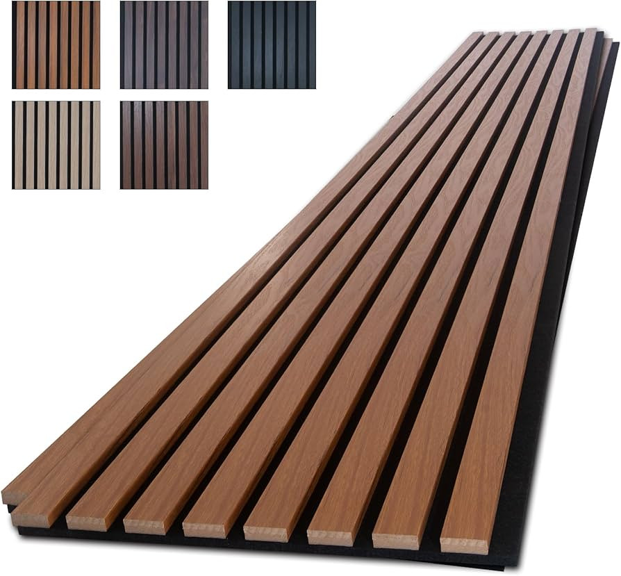 NeatiEase Wood Panels for Wall, 4-Piece 96" x 12.6" Soundproof Wood Slat Wall Panel for Interior ... | Amazon (US)