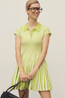 Mare Mare Short-Sleeve Polo Fit & Flare Sweater Mini Dress | Anthropologie (US)