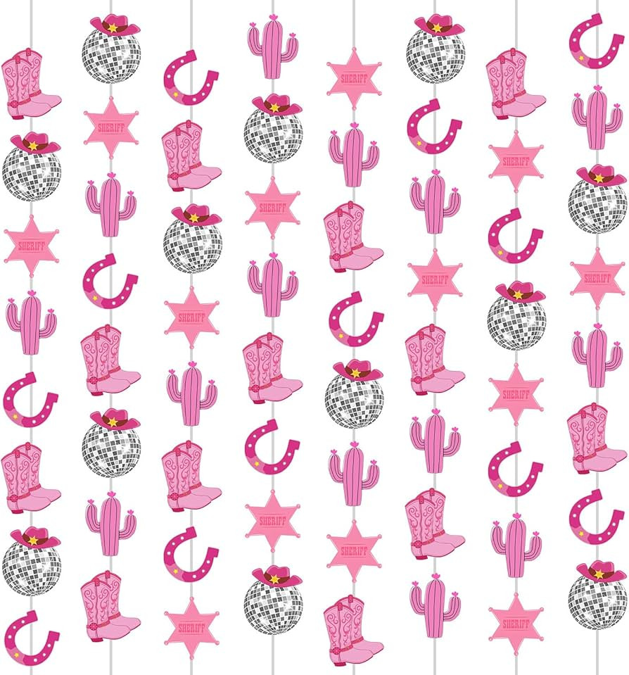 8 PCS Western Cowgirl Disco Bachelorette Party Decoration Banners Cowgirl Party Decorations Lets ... | Amazon (US)