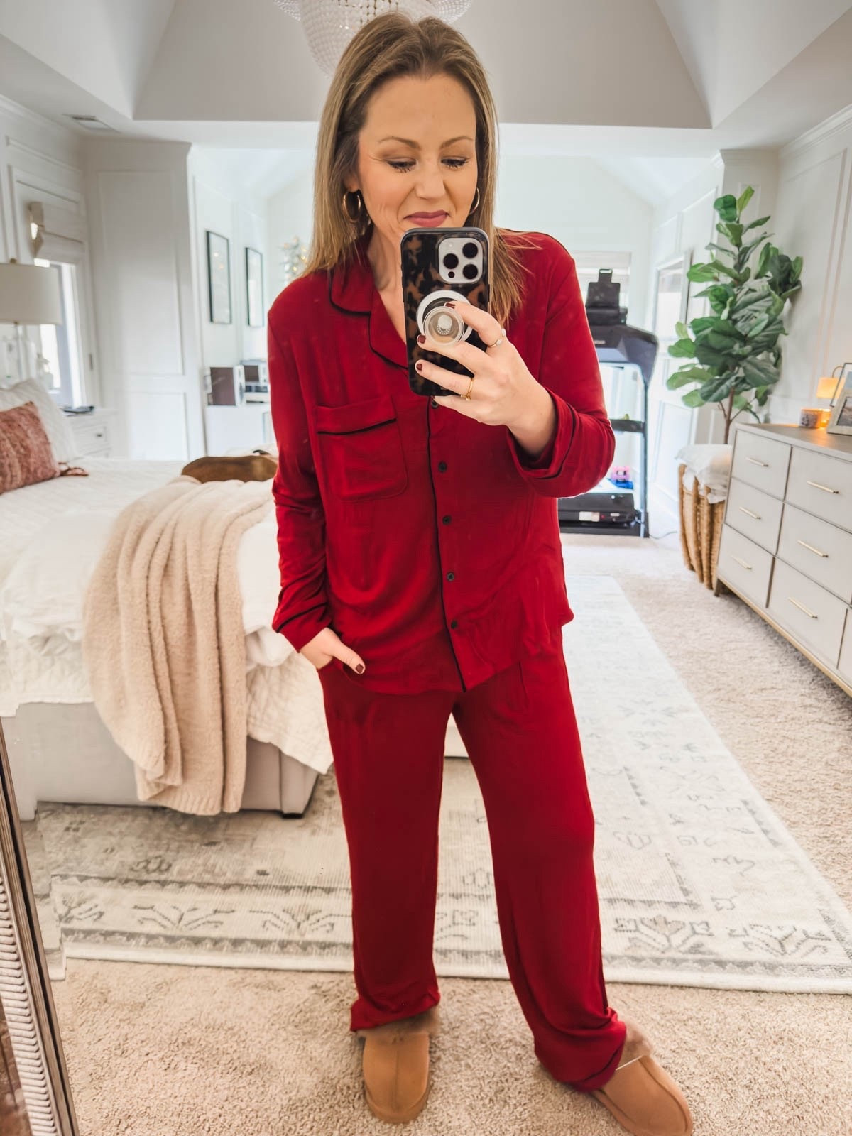 This knit pajama set is 30% off today and is the perfect gift for any of the ladies you have on your gift list. My slide slippers are also on Cyber Monday Deal!Red pajamas Christmas pajamas women’s pajamas pjs 

#LTKSaleAlert #LTKGiftGuide #LTKOver40