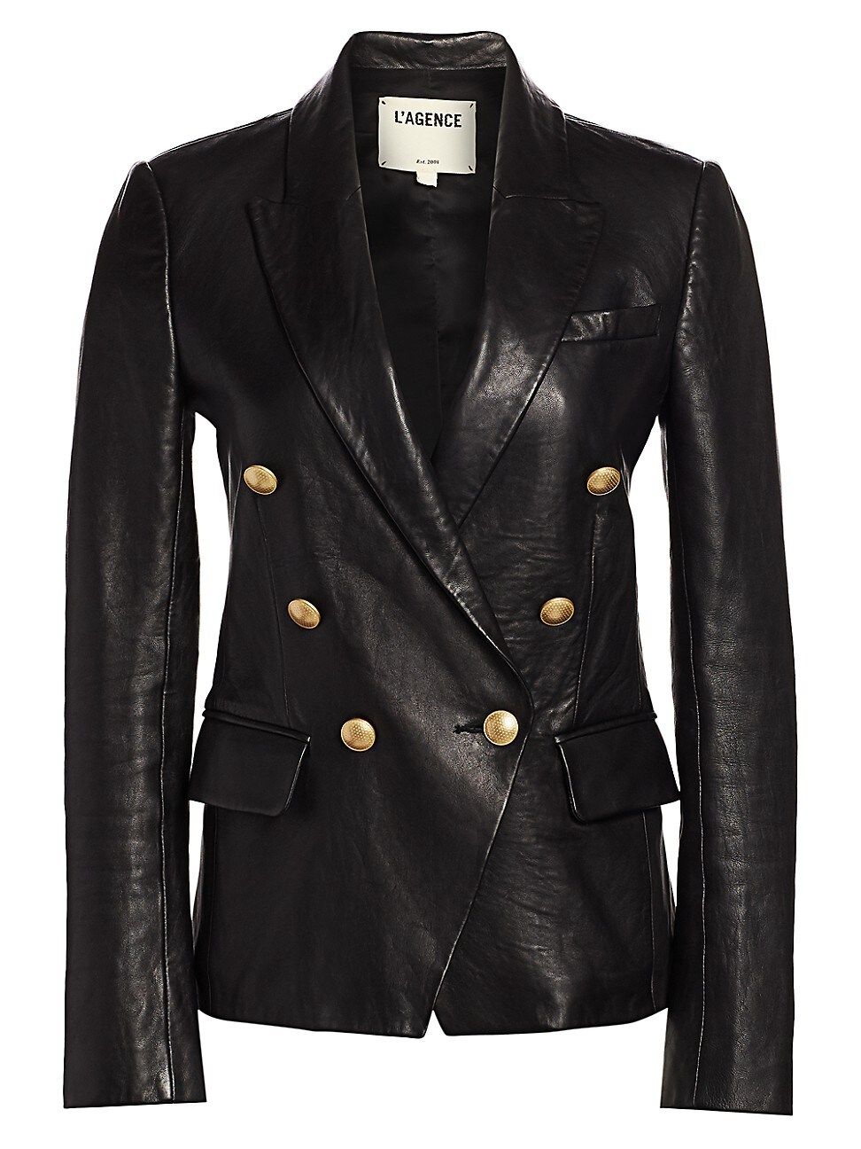 L'Agence Women's Kenzie Leather Blazer - Black - Size 6 | Saks Fifth Avenue