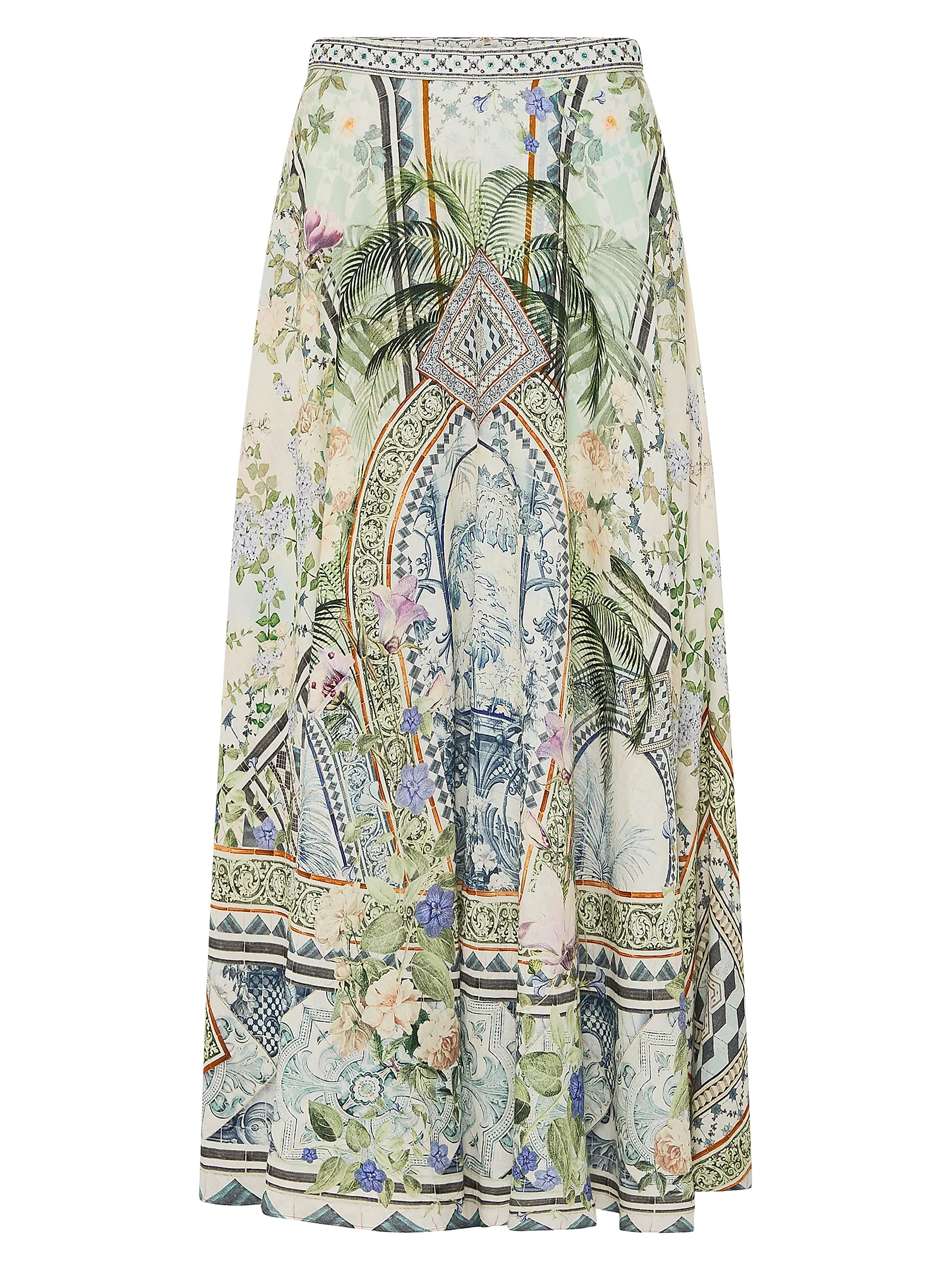 Printed Linen Maxi Skirt | Saks Fifth Avenue
