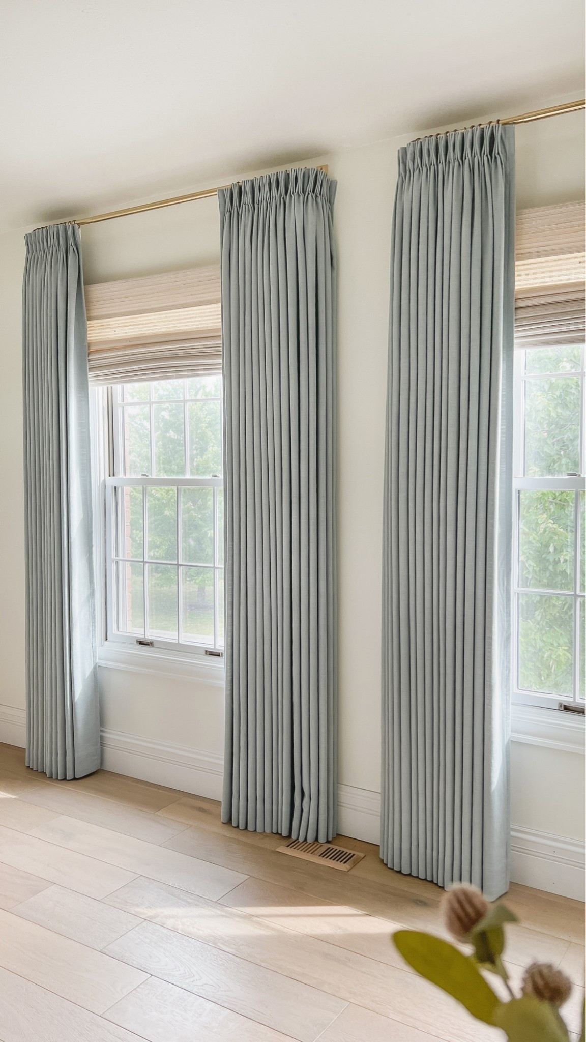 Curtain details:
Isabella heavyweight polyester cotton blend
Winter Sky
Triple pleated header
Room darkening liner
memory training
My curtain measurements 95”L x 75”W

Roman Shade:
Marble white
Outside mount
Room darkening liner

Use code: BLUSHINGBOHO15 for 20% off!

Curtains, window treatments, home decor, drapery, pinch pleat curtains, pinch pleat drapery, Amazon curtains, window coverings

#LTKHome #LTKSaleAlert #LTKmorningroutine
