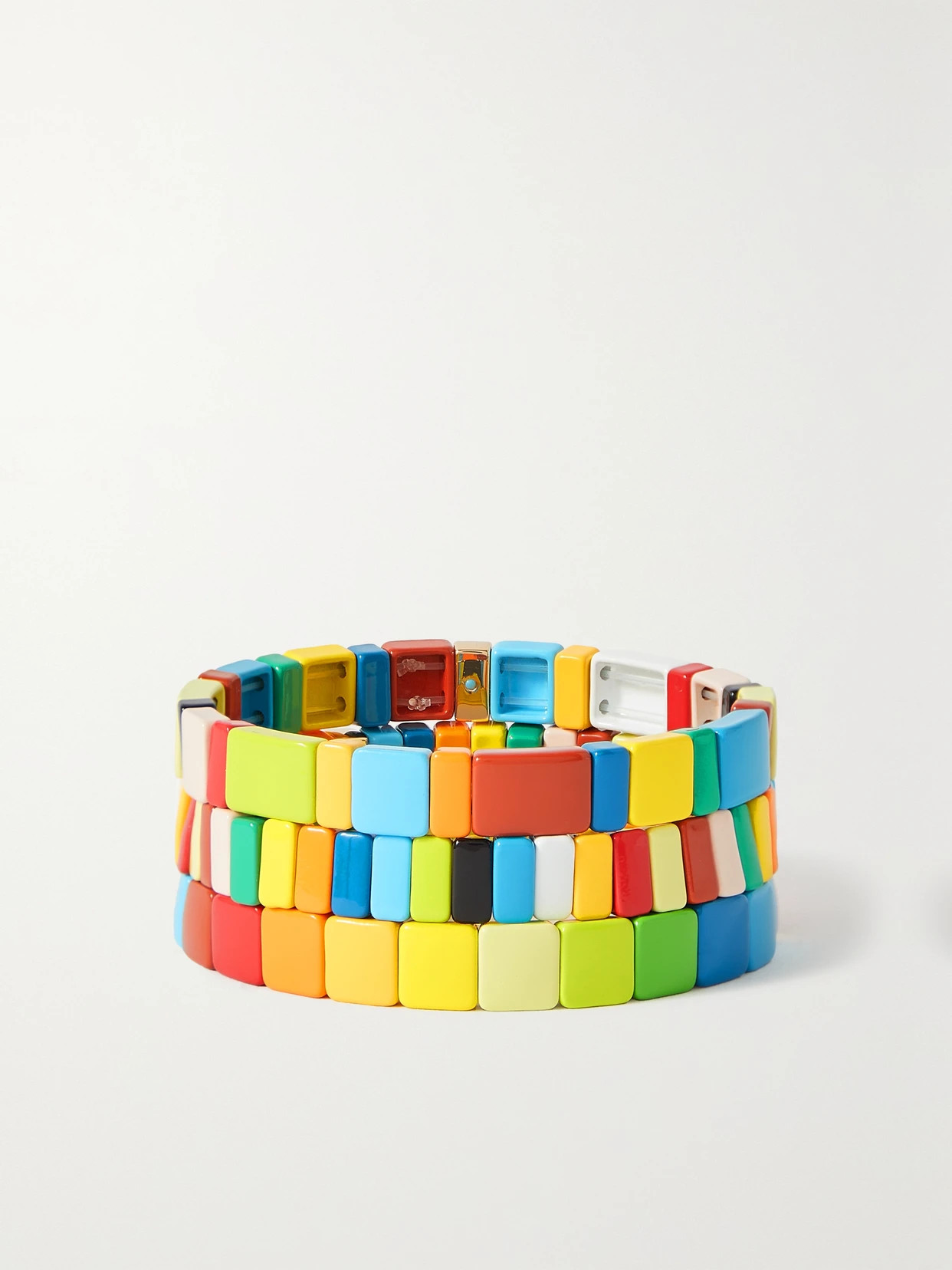 Roxanne Assoulin - Rainbow Brite Set Of Three Enamel Bracelets - Blue | NET-A-PORTER (US)