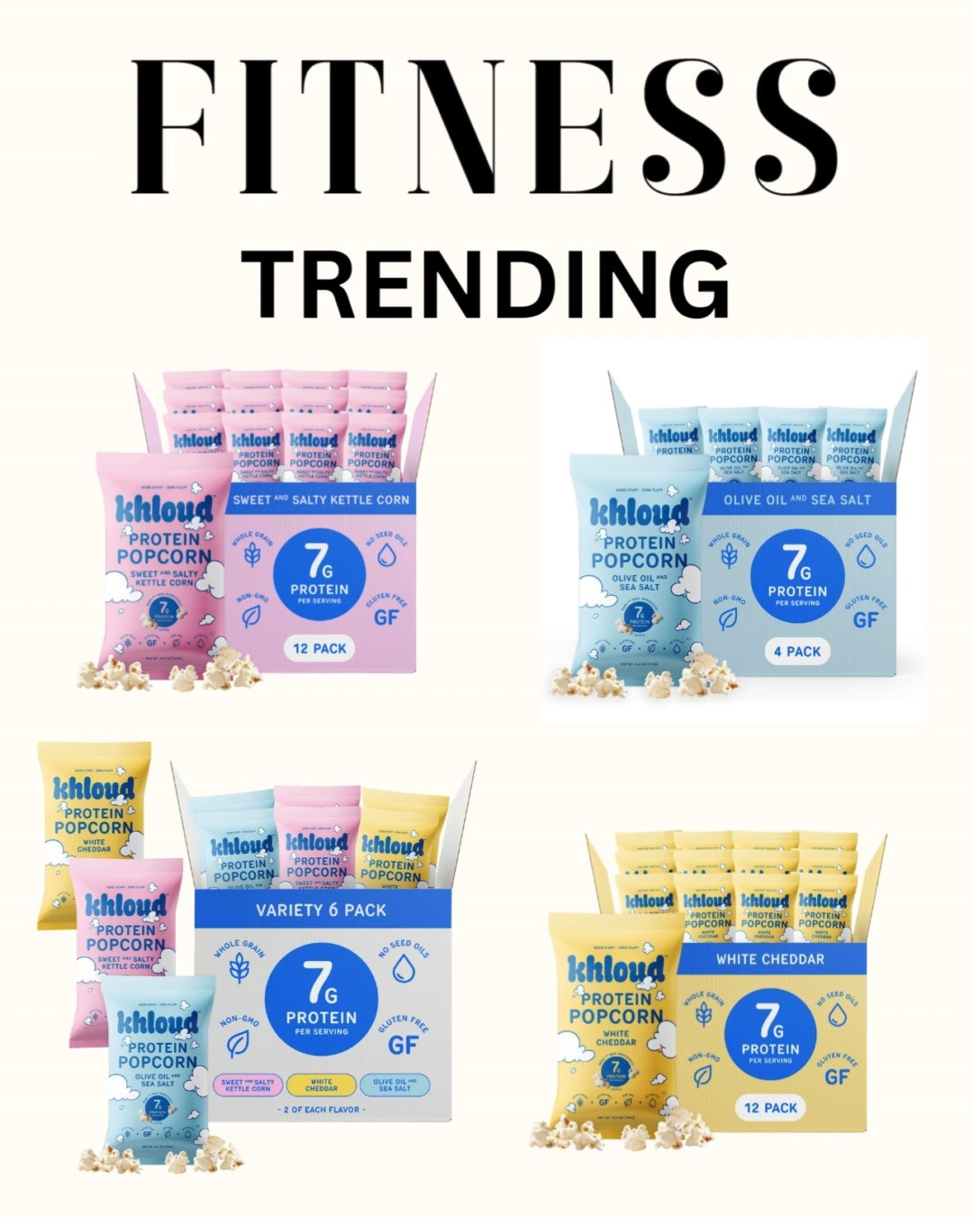 Staying on track with your fitness goals just got easier (and way more fun) 🍿💪 Khloud Protein Popcorn is the perfect better-for-you snack when cravings hit—high-protein, light, crunchy, and actually satisfying 😍✨ Great for post-workout munchies or guilt-free snacking any time of day.

Snack smarter without giving up flavor 🔥🍿

#LTKfit #LTKwellness #LTKhealth #LTKactive #LTKsnacks 

 

#LTKfitnessgoals #LTKselfcare #LTKfoodie