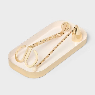 3pc Candle Tool Accessory Set Gold - Threshold™ | Target