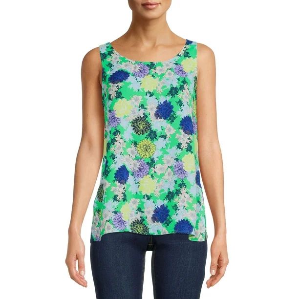 The Pioneer Woman Printed Scoop Neck Tank Top, Womens - Walmart.com | Walmart (US)