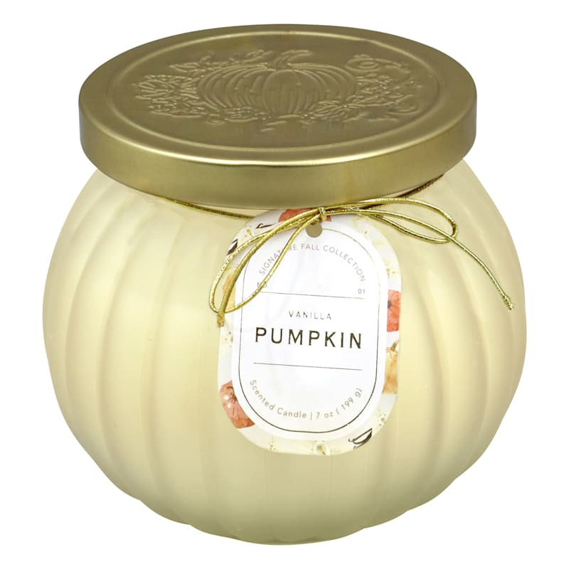 Vanilla Pumpkin Scented Pumpkin Jar Candle, 7oz | At Home