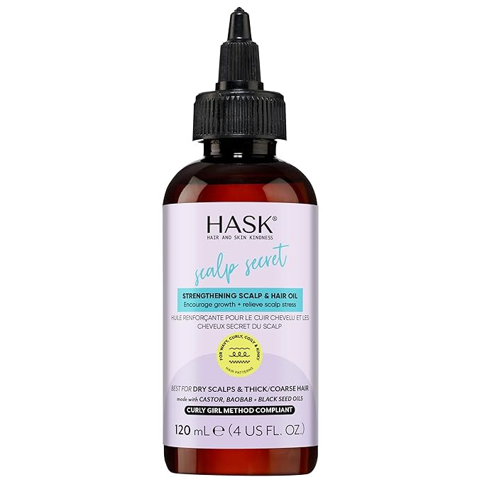 HASK Texture Series Strengthening Scalp & Hair Oil with Castor, Baobab & Black Seed Oils for Curl... | Amazon (US)