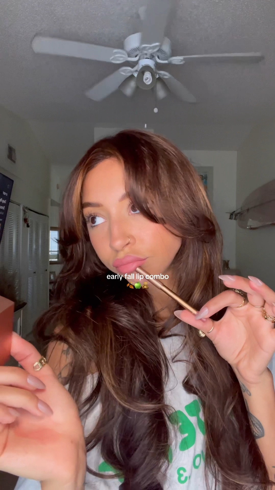 early fall lip combo // matte lip combo for fall 🍂🍏🧸 

• lip liner in “pillow talk medium,” lipstick in “tropic"