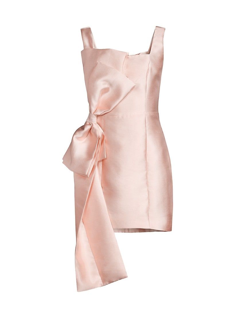 Corsage Satin Bow Minidress | Saks Fifth Avenue