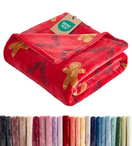 Christmas Fleece Blanket Throw - Flannel Throw - Gingerbread Cookie, 50x60 | Amazon (US)