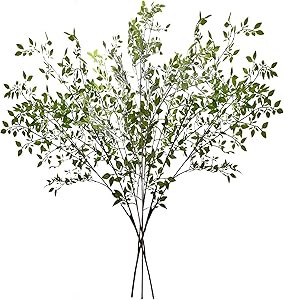 ACJRYO 3Pcs Artificial Greenery Stems, 43.3 Inch Nandina Branches Tall Faux Plant Stems for Vase,... | Amazon (US)