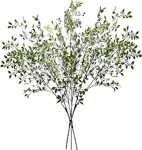 ACJRYO 3Pcs Artificial Greenery Stems, 43.3 Inch Nandina Branches Tall Faux Plant Stems for Vase,... | Amazon (US)