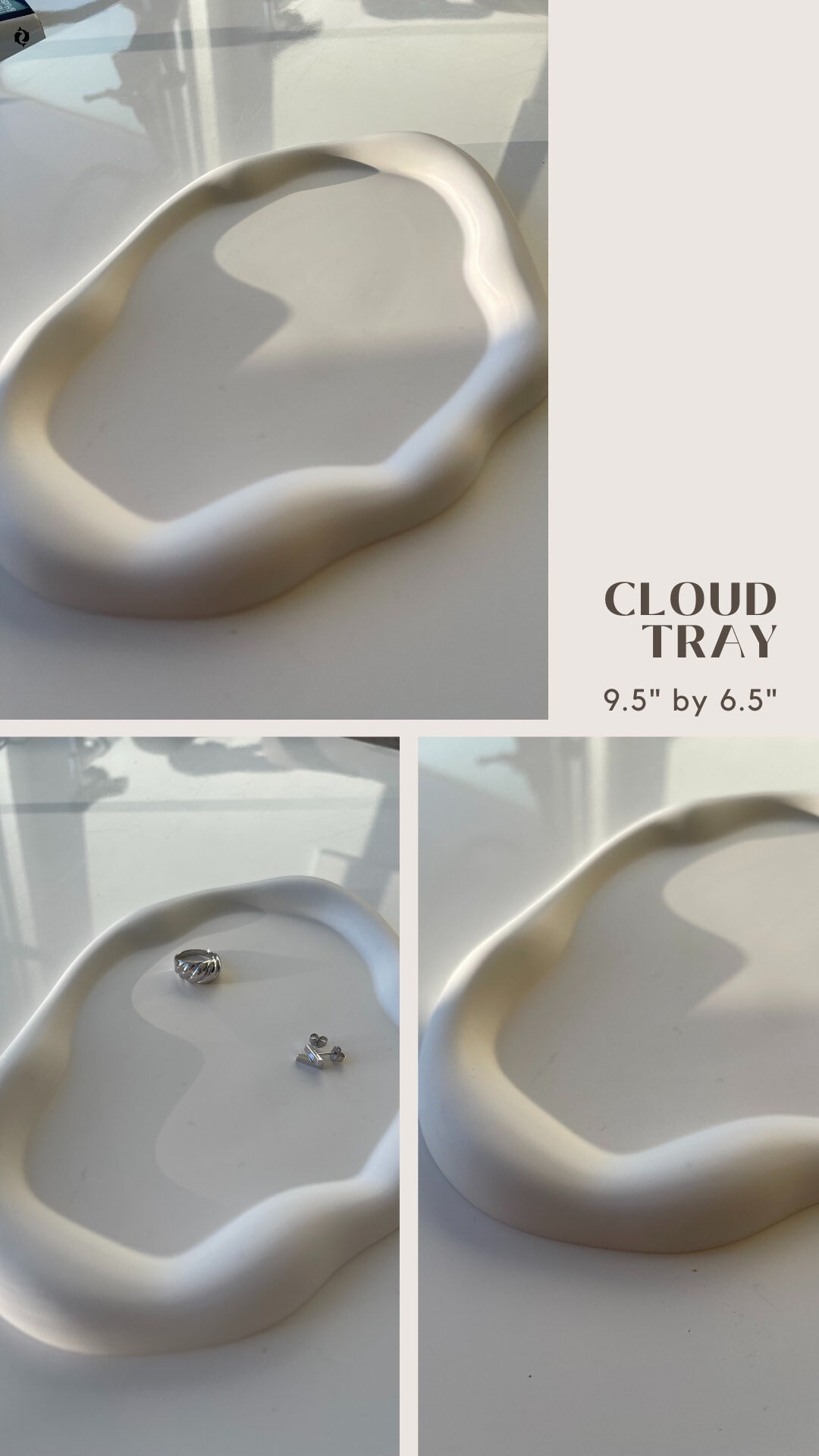 CLOUD Decorative Tray - Minimalist Cloud Jesmonite Jewelry/Trinket Tray | Etsy (US)