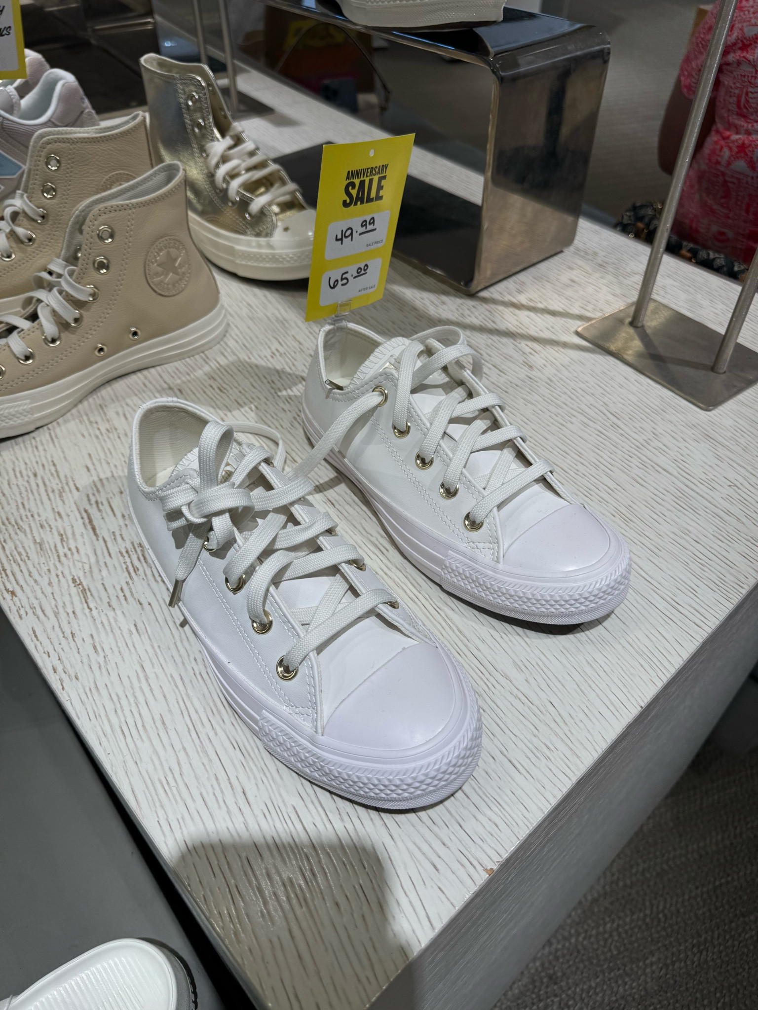 The Converse sneakers are on sale for $49.99, original price is $65.00! They run big, so size down a half size. All sizes are available! 

#LTKxNSale #LTKSaleAlert #LTKFindsUnder50