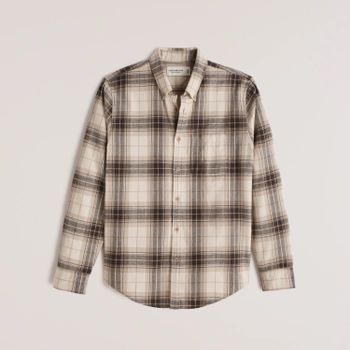 Soft Flannel Button-Up Shirt | Abercrombie & Fitch (US)