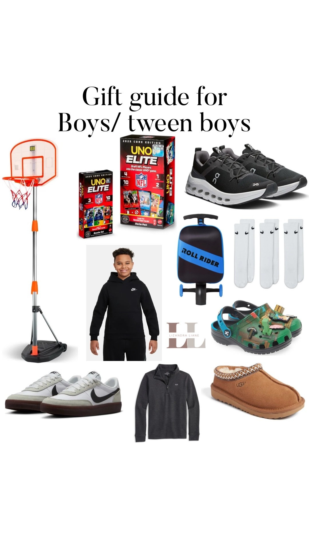 Gift guide for tween boys, gift ideas for boys, kids, sports, shoes, games, boy mom life , gift for him , boy clothing 

#LTKHoliday #LTKGiftGuide #LTKKids