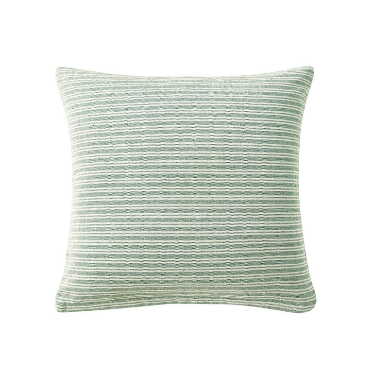 My Texas House Stafford 20" x 20" Farmhouse Ivory/Green Plaid Cotton Square Decorative Pillow Cov... | Walmart (US)