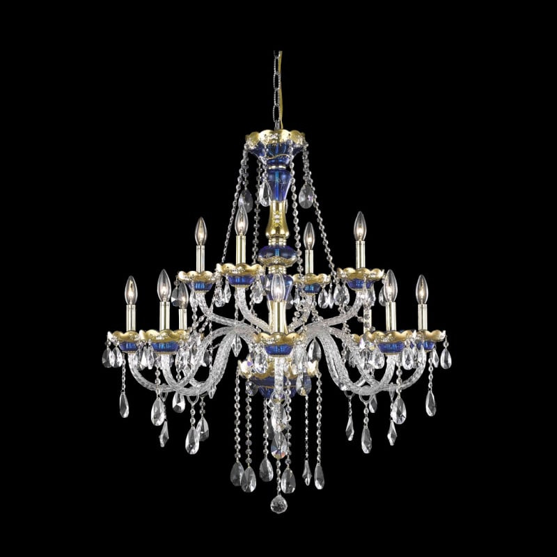 Elegant Lighting 7810G33BE Alexandria 12-Light Two-Tier Crystal Chandelier Fin Royal Cut Clear Cryst | Build.com, Inc.