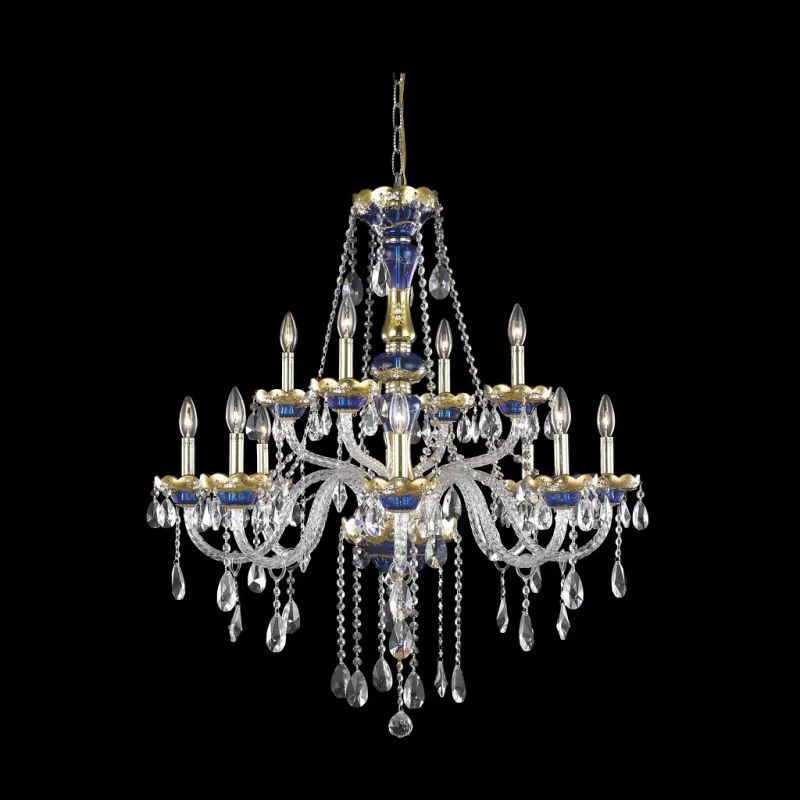 Elegant Lighting 7810G33BE Alexandria 12-Light Two-Tier Crystal Chandelier Fin Royal Cut Clear Cryst | Build.com, Inc.