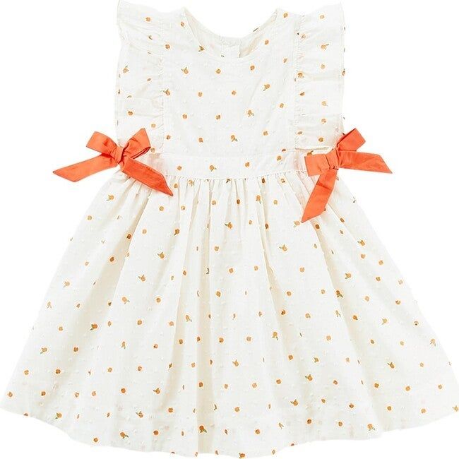 Girls Amy Dress, Ditsy Oranges | Maisonette