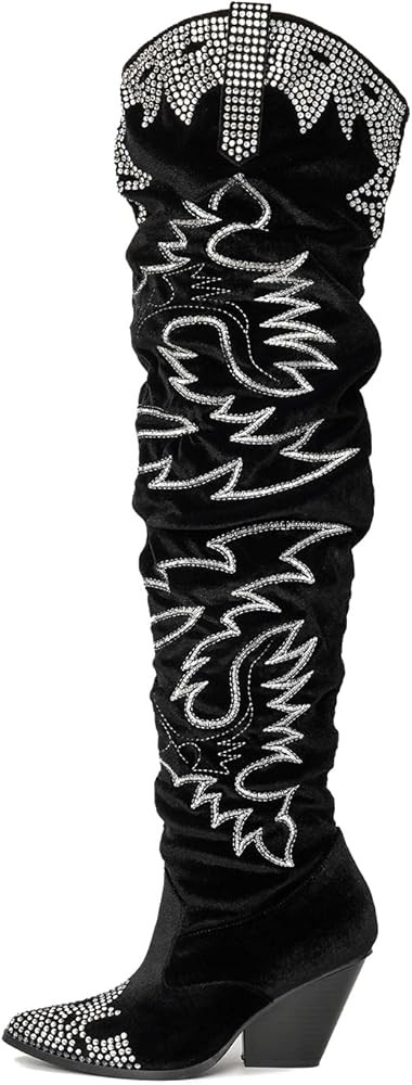 Cape Robbin Women Ladies Thigh High Cowboy Boots Over The Knee Western Cowgirl Boots with Chunky ... | Amazon (US)