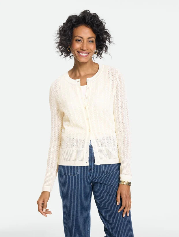 Pointelle Charming Cardigan | Talbots