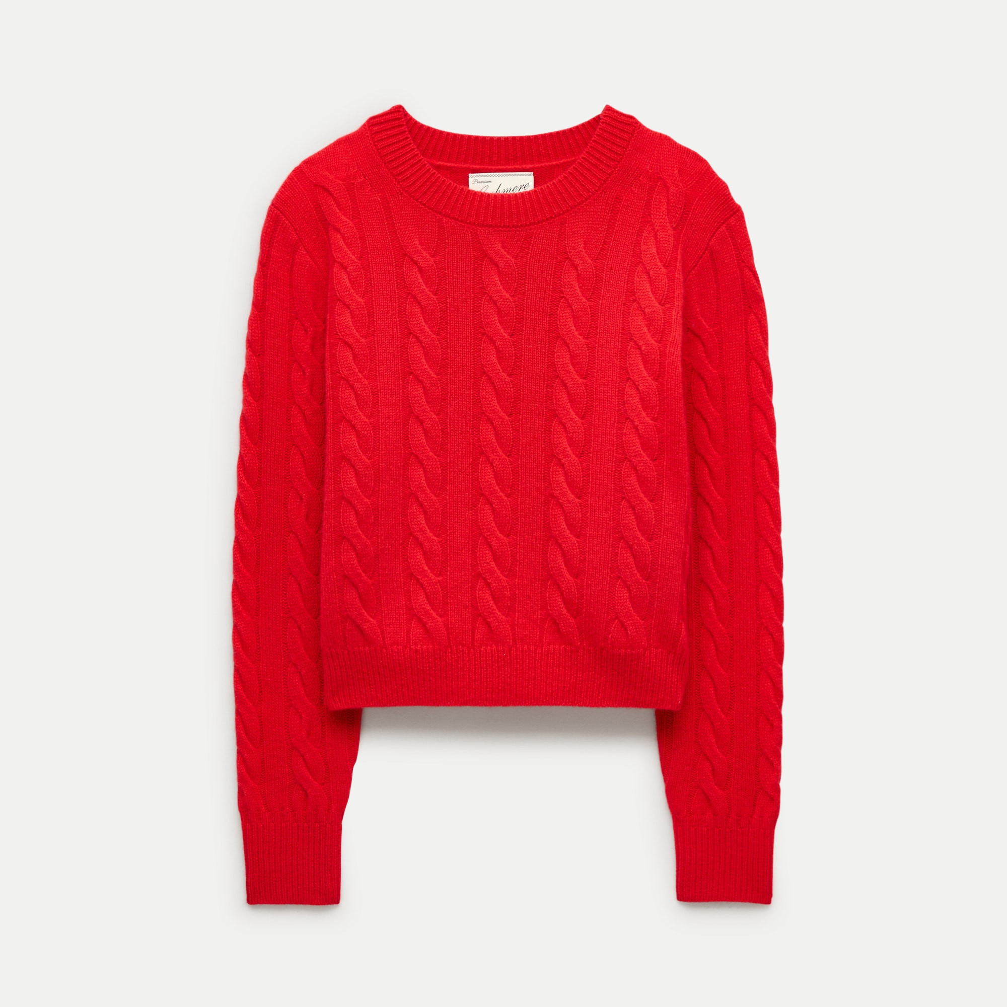 Cashmere shrunken crewneck in cable knit | J. Crew US