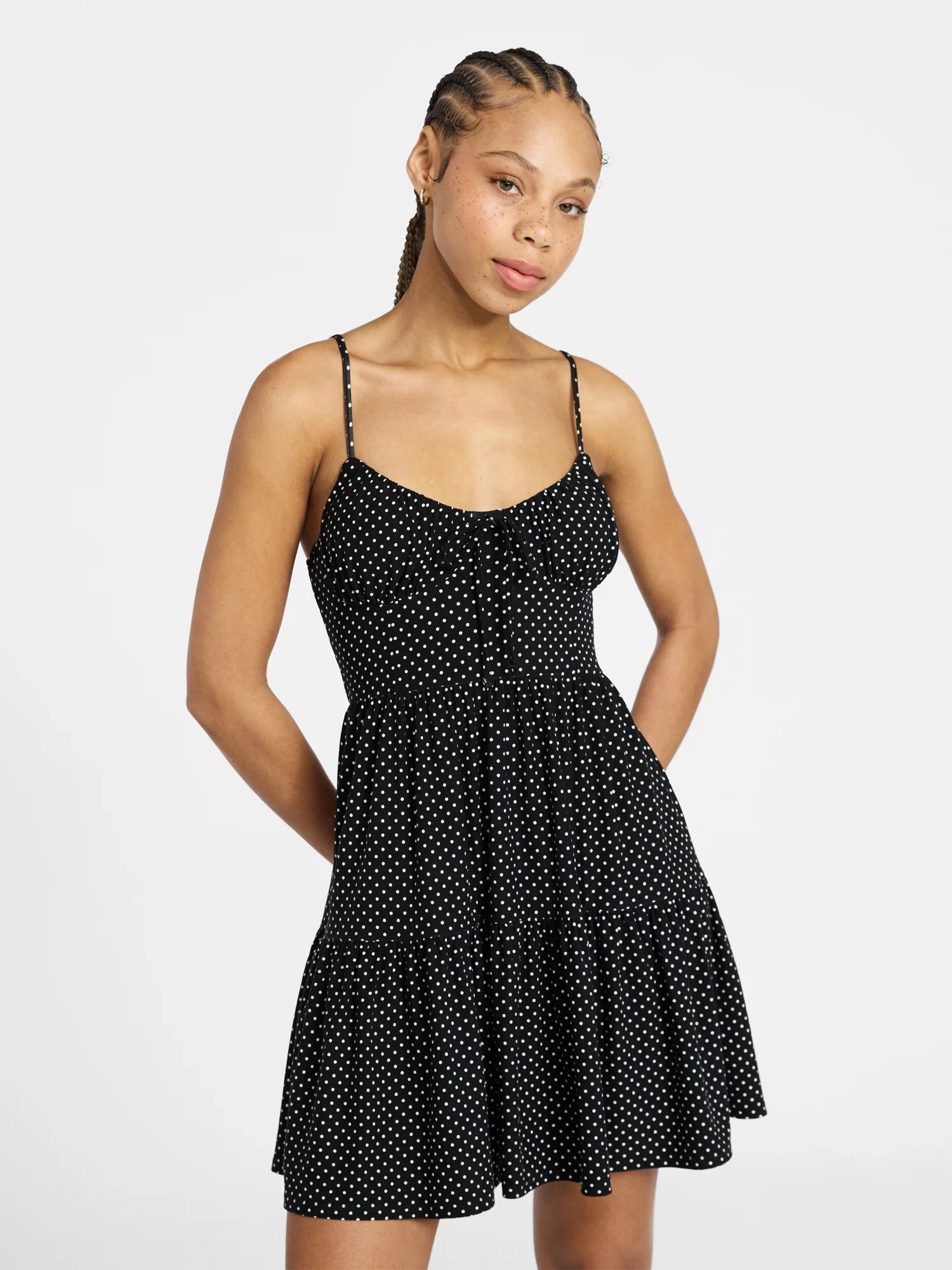 No Boundaries Tiered Mini Dress, Women's & Women's Plus XXS-4X | Walmart (US)
