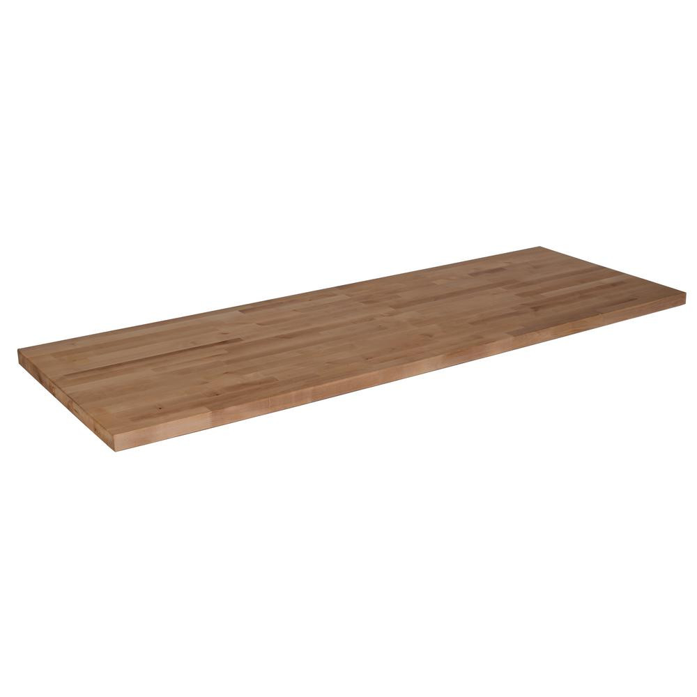 10 ft. L x 2 ft. 1 in. D x 1.5 in. T Butcher Block Countertop in Unfinished Birch | The Home Depot
