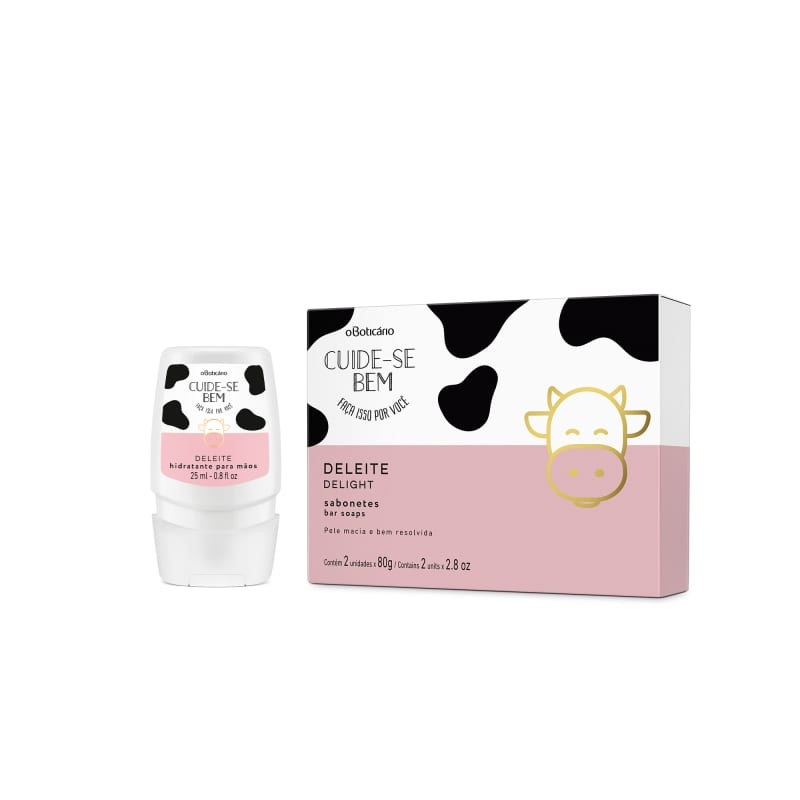 Combo Cuide-se Bem Deleite: Creme Desodorante Mãos 25ml + 2 Sabonetes em Barra (80g cada) | oBoticario (BR)