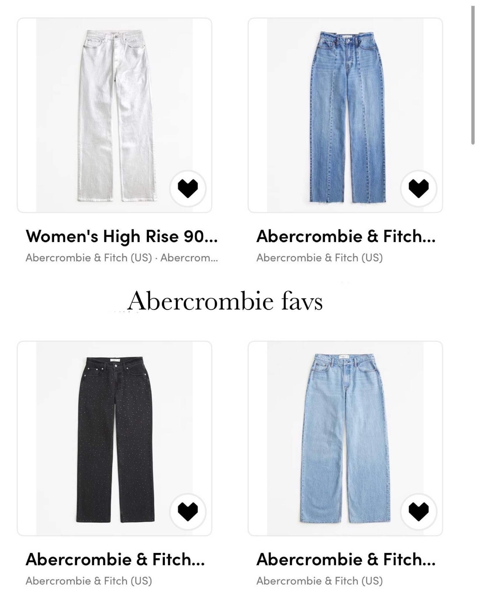 My fav jeans & denim Abercrombie products 🫶🏼 

#LTKCyberWeek #LTKGiftGuide #LTKFindsUnder100