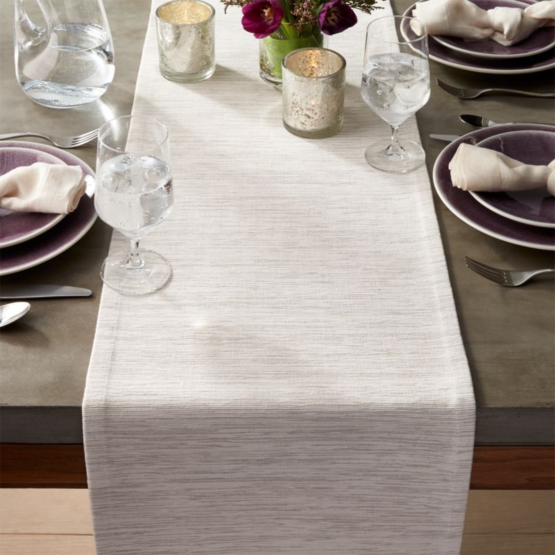 Aspen White Table Runner | Crate and Barrel | Crate & Barrel