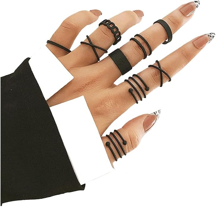 INENIMARTJ Boho Rings for Women Teen Girls,Gold Stacking Rings Set Vintage Knuckle Stackable Moon... | Amazon (US)