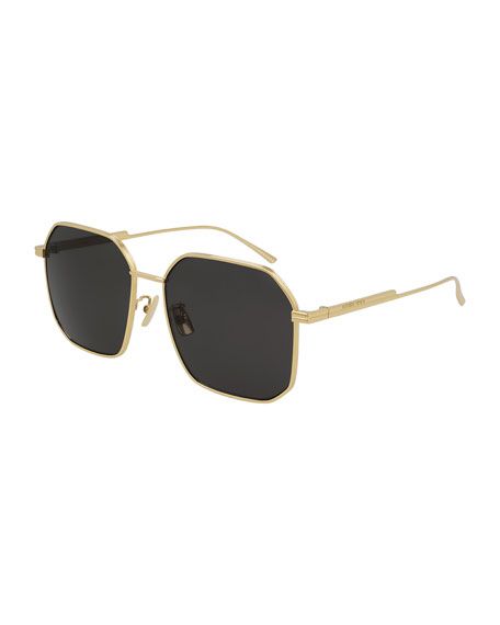 Bottega Veneta Geometric Metal Sunglasses | Neiman Marcus