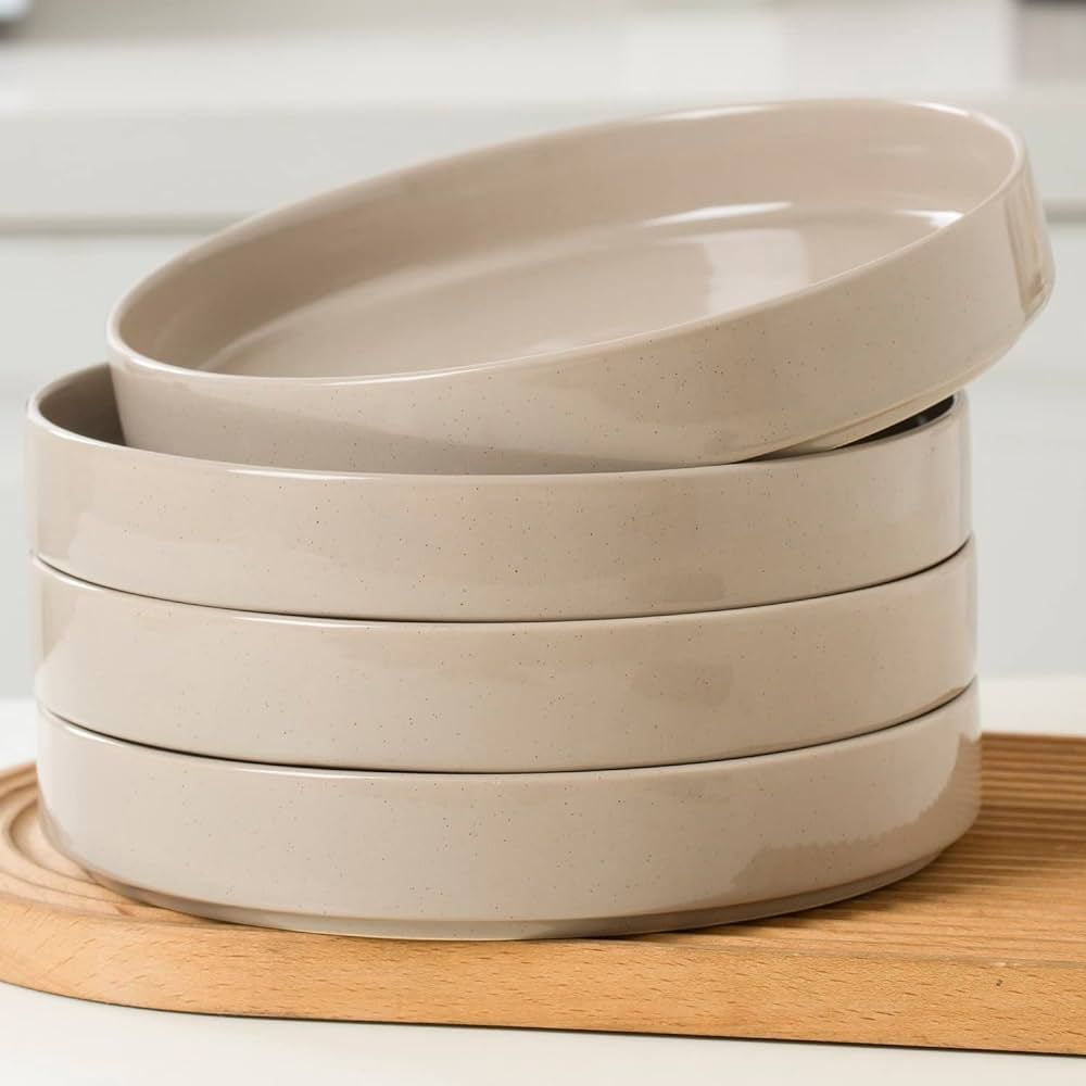 famiware Nebula Pasta Bowls for 4, 8.75" Salad Bowl Sets, Large Wide Bowls for Serving Dinner, Ci... | Amazon (US)