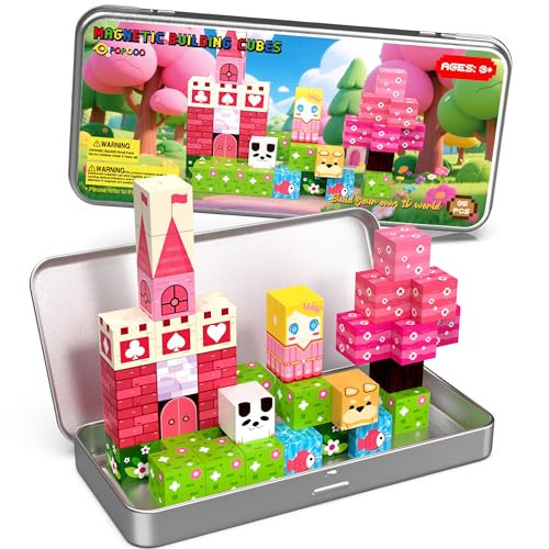Princess Magnetic Building Blocks Travel Toys - 35PCS Magnet Cubes for Kids Ages 4-8, STEM Learning Toys, Portable Magnetic Toys Set for Toddlers 3-5, Boys & Girls，Birthday Gifts, Classroom Prizes | Amazon (US)