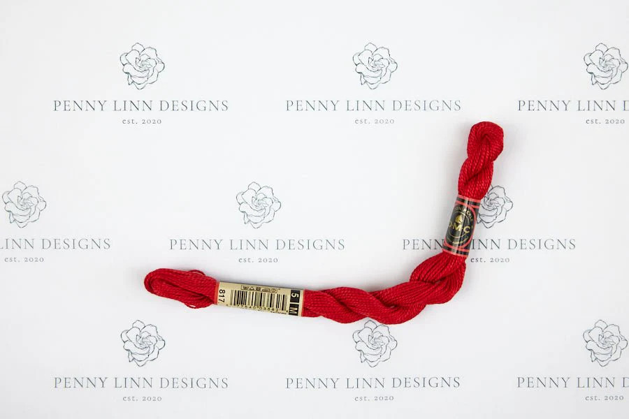 DMC 5 Pearl Cotton 817 Japanese Red | Penny Linn Designs